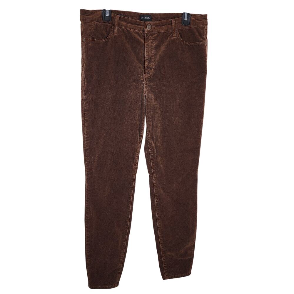 Talbots Womens Corduroy Jegging Size 10 Brown High Rise Ankle Academia Preppy